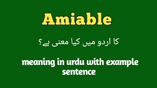 Amiable meaning in urduhindi How to pronounce amiableamiable in sentence amiable k kia mtlb [upl. by Delfeena]