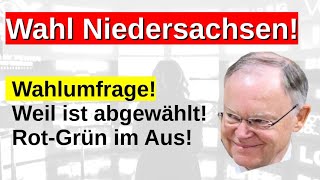 Wahl Niedersachsen abgewählt Sonntagsfrage Wahlumfrage Prognose Hochrechnung AfD stärkste Gewinne [upl. by Niasuh]