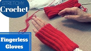 Single Crochet Fingerless Gloves Stretchy  Easy Mittens [upl. by Alis755]