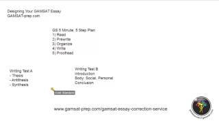 GAMSAT Writing Test B Designing your GAMSAT essay by GS markingcorrection service [upl. by Aicul274]