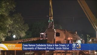 Crews Remove Confederate Statue in New Orleans [upl. by Mora]