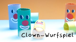 Einfaches ClownWurfspiel für Kinder zu Karneval  Basteln mit Kindern [upl. by Petras]