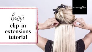 CLIP IN EXTENSIONS  Unsichtbar Anbringen amp Reinmachen Anleitung für kurze Haare  EleganceHair [upl. by Granoff]