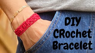 DIY how to crochet a Bracelet  Como tejer un brazalete o pulsera a crochet paso a paso [upl. by Eisserc]