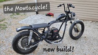 Jobes mowtacycle build plans  getting started minibike with real tires and suspension [upl. by Sabra561]