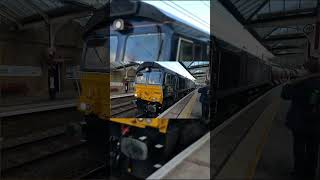 Double class 66 at skipton station watch the full video [upl. by Eniala]