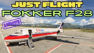 Microsoft Flight Simulator Just Flight Fokker F28 Showcase and Quick Review  PC [upl. by Aeila]