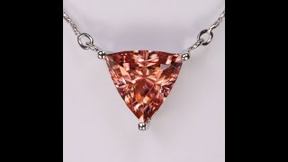 14K White Gold Stepped Trilliant Cut Imperial Zircon Necklace 678 Carats [upl. by Sehguh]