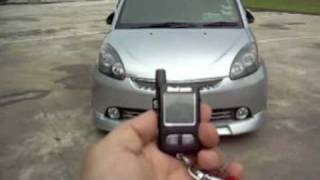 Myvi autostart Steelmate 2 way alarm connected with autoflip side mirror [upl. by Eened340]