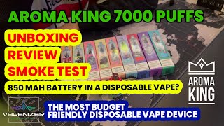 AROMA KING 7000 Disposable Vape  Amazing Device Unboxing amp Review by Vapenizer Islamabad Pakistan [upl. by Kurland596]