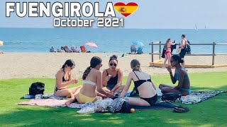 FUENGIROLA MALAGA SPAIN BEACH WALK IN OCTOBER 2021 Hot Beach Walk Updates In Costa Del Sol🌞 4K [upl. by Koh]