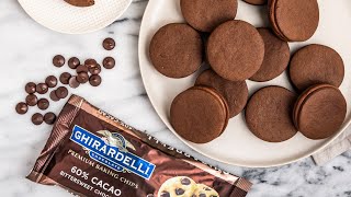 Ghirardelli Double Chocolate Mini Cookie Sandwiches with June Oven [upl. by Shepperd707]