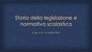 Dlgs n76  15 aprile 2005 [upl. by Lled]