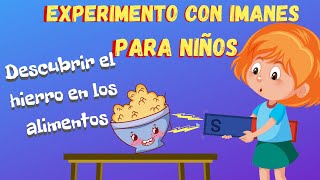 EXPERIMENTO CASERO CON IMANES PARA NIÑOS DESCUBRIR EL HIERRO EN LOS ALIMENTOS ⚡️🧲 ⚡️ [upl. by Eremihc]