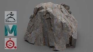 How to make rocks with Zbrush Maya and Substance Painter [upl. by O'Donnell]