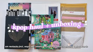 huge kpop haul  unboxing ✰ nct empathy red velvet finale chungha querencia albums amp photocards [upl. by Eillor]