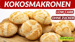 Kokosmakronen ohne Zucker und ohne Oblaten schnell und einfach selber machen I Low Carb Backen [upl. by Pricilla]