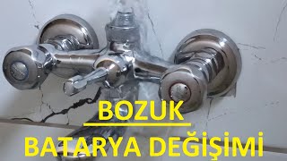 batarya musluk değişimi tamiri banyo musluğu çiftli musluk batarya sökme takma değiştirme yenileme [upl. by Lehplar978]