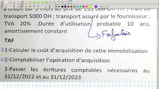 Comptabilité Approfondie Vidéo N 2  Le Coût Dacquisition dune Immobilisation Corporelle [upl. by Noelc406]