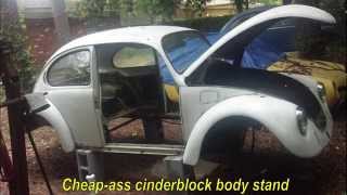 Body Remove Floor Pan Repair Slideshow 73 VW Beetle Restoration  1 [upl. by Enilrahc]