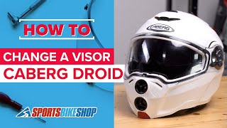 How to change a visor Caberg Droid motorcycle helmet [upl. by Vigen]