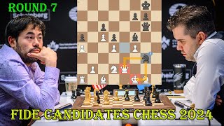 AGGRESSIVE GAME Nakamura vs Nepomniachtchi  FIDE Candidates Chess 2024  R7 [upl. by Abibah]