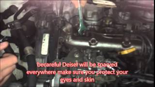 how to bleed diesel fuel injector in 2 minutes [upl. by Keeryt]