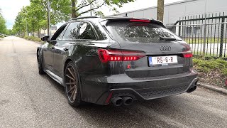 830HP Audi RS6 C8 Avant w Capristo Exhaust  Start Revs Crackles amp Accelerations [upl. by Ezana368]