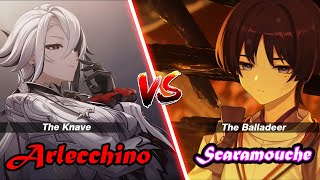 Scaramouche Wanderer vs Arlecchino [upl. by Teyut671]