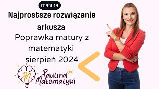 Rozwiązanie poprawka matura matematyka sierpień 2024  odpowiedzi [upl. by Hcra]