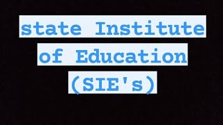 State Institute of Education SIEs  Teacher Education  BEd  Functions of SIEs Hindi Like [upl. by Hamas]