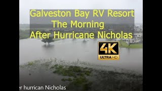 Galveston Bay RV Resort on Dickinson Bayou After Hurricane Nicholas Drone Footage [upl. by Annawal]