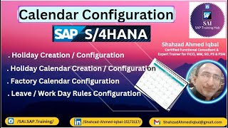 Factory Calendar configuration in SAP Holidays creation in SAP Working Days configuration in SAP [upl. by Arleta]