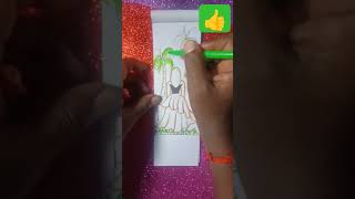 💃Beautiful 💃 girl colour skeching drawing painting artist youtubeshorts shortsfeed video [upl. by Cloe]