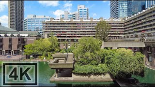 Londons Barbican Centre Walking Tour  Summer 🌞 2021  4K 3D Sound 🎧 [upl. by Mharba]