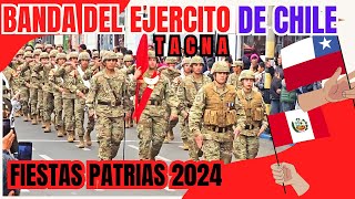 INGRESO AL CENTRO CIVICO TACNA BANDA DEL EJERCITO DE CHILE 2024 tacna fiestaspatriasperu [upl. by Aser]