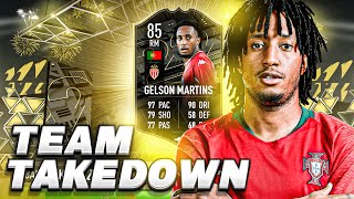 SS GELSON MARTINS 85 CRAZY TEAM TAKEDOWN FIFA 22 ULTIMATE TEAM [upl. by Ketty]