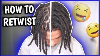 How To Retwist Dreadlock New Growth DETAILED By Yourself 🤯 [upl. by Neelyk]