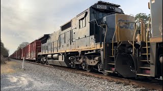 Mid 2000s lash up CSX M649 slides through Homerville GA wCSX C408 9280 trailing 3rd [upl. by Uaeb265]