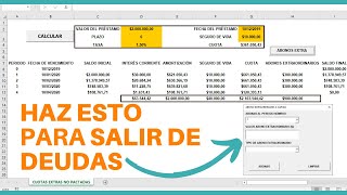 🟢 TABLA de AMORTIZACIÓN con ABONO a CAPITAL en EXCEL AUTOMATIZADO [upl. by Nayr]