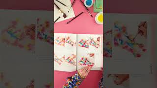 Painting With Brusho  Book Flip Through shorts [upl. by Ellinnet]