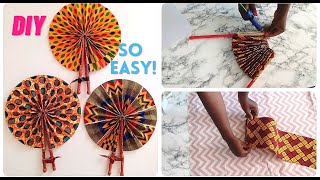 DIY FABRIC HANDFAN SIMPLE TUTORIAL WITH INSTRUCTIONS EASY [upl. by Forward]