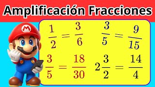 5 Cómo hallar FRACCIONES EQUIVALENTES por AMPLIFICACIÓN ejemplos 👉 paso a paso ⬅️ multiplicando [upl. by Nwahsyar]