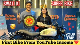 Swati ki First Super Bike ❤️ From YouTube Income 🤑💸 Delivery Vlog 😍 [upl. by Lashonda]