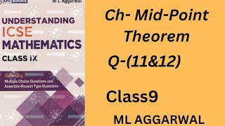 MidPoint theorem class 9ex11Q11amp12ml aggarwal [upl. by Landsman]