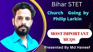 MCQS On Church Going By Philip Larkin Bihar STET Most important questions Answers [upl. by Ellehcir]