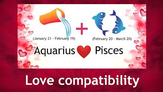 Aquarius and Pisces love compatibility horoscope sign compatibility love horoscope [upl. by Brear696]