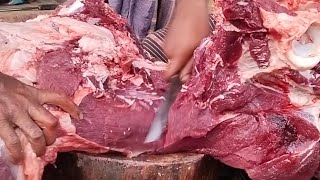 Exclusive Beef cutting skills in Bangladesh ll Muslim beef Market [upl. by Nhabois200]