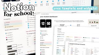 How to organize for school with Notion 📚  Free template  widgets ✨ [upl. by Hull]