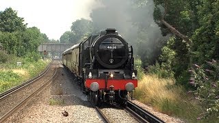 46100 Royal Scot Takes A Turn On The Surrey Hills Pullman [upl. by Adnolaj]